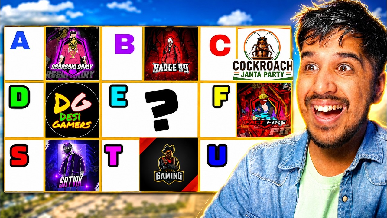 A to Z Youtubers in Free Fire || 24 Hour Challenge