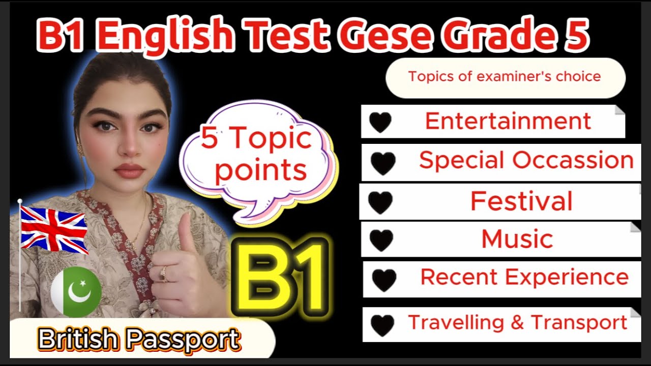 B1 English Test (GESE Grade 5) | SELT British Citizenship| Trinity College London ILR UK