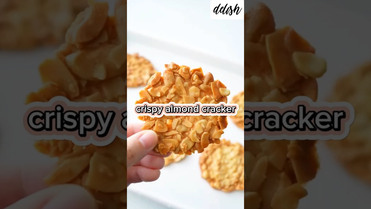 CRISPY ALMOND CRACKER IN MINUTES 😍 /HEALTHY SNACK IDEA #snackideas #yrshorts