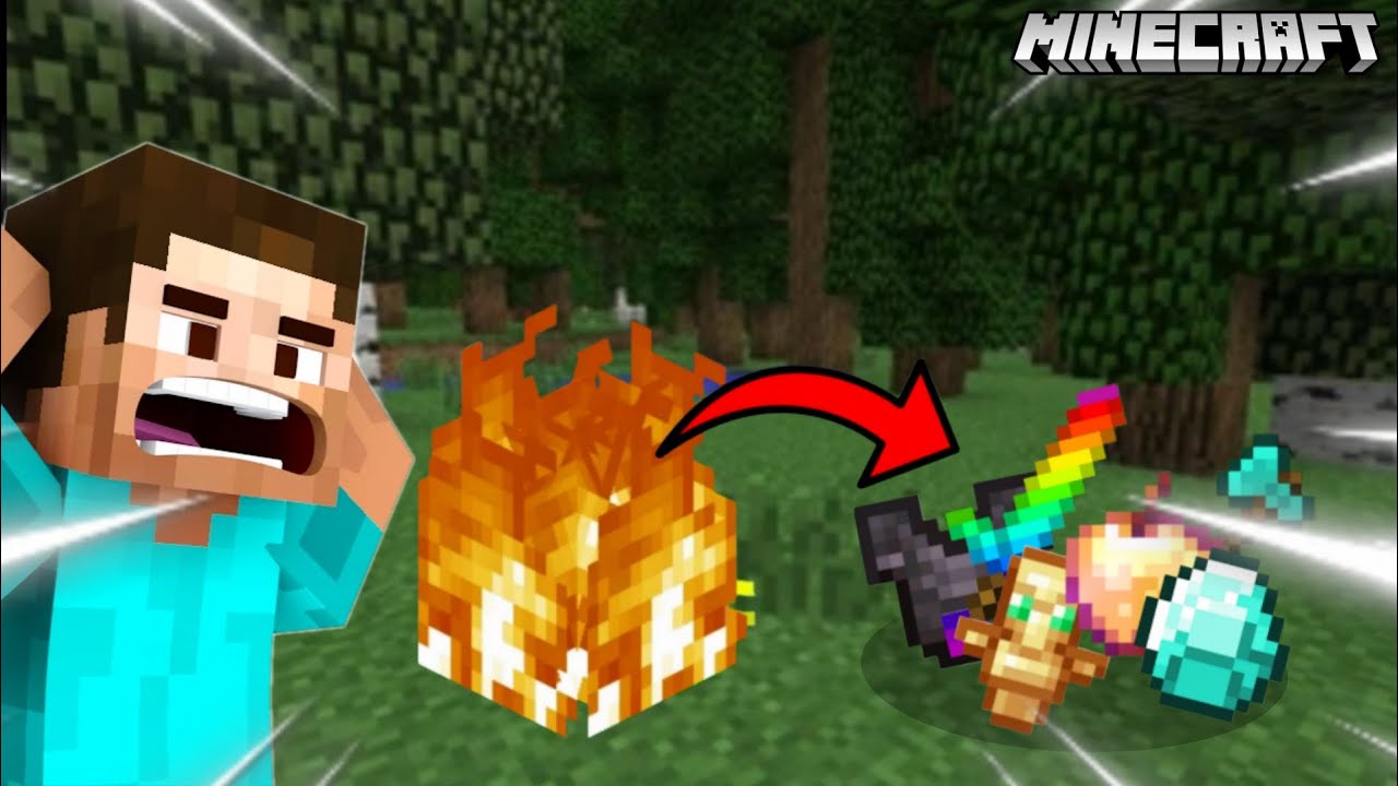 Minecraft but fire gives you op items 🤑