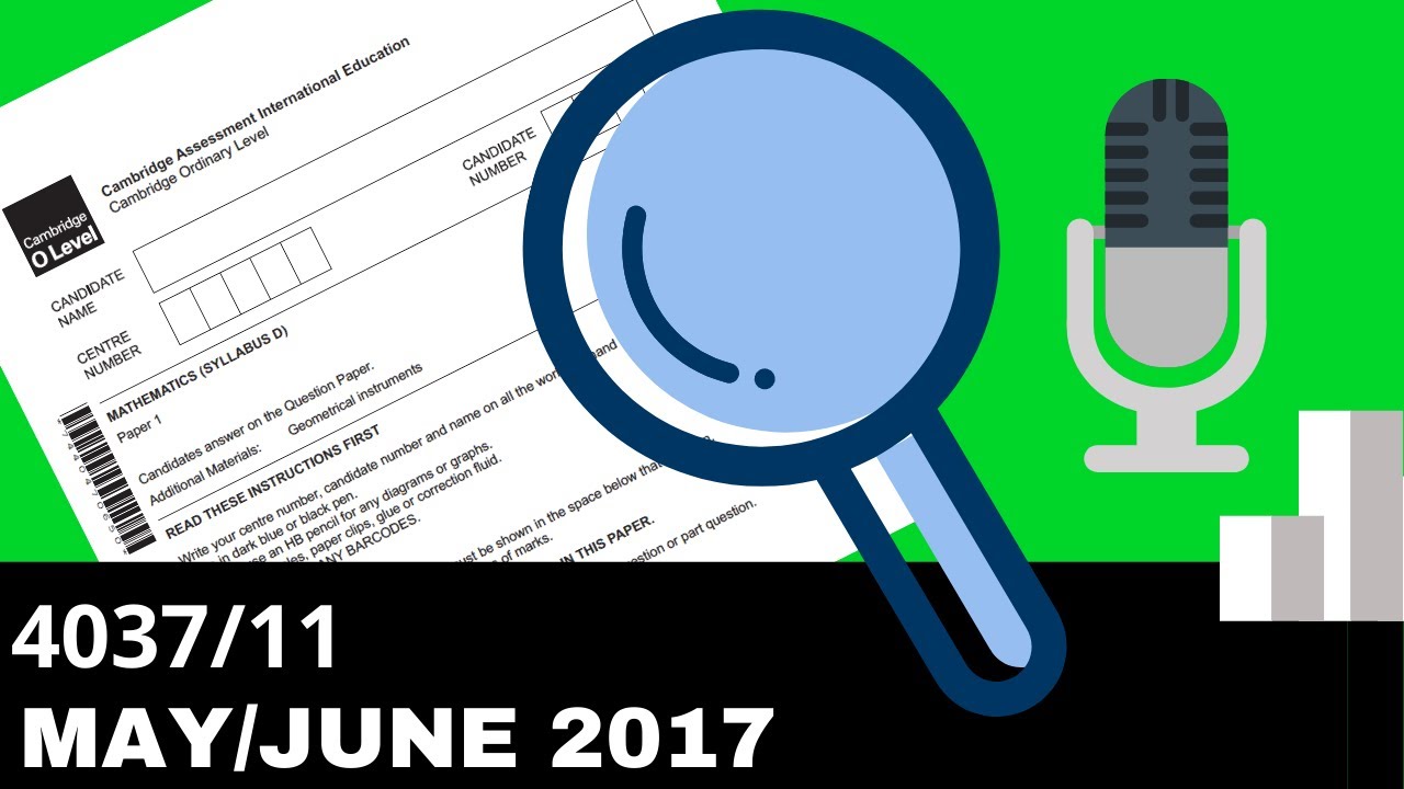 O-Level Add Math May June 2017 Paper 11 4037/11