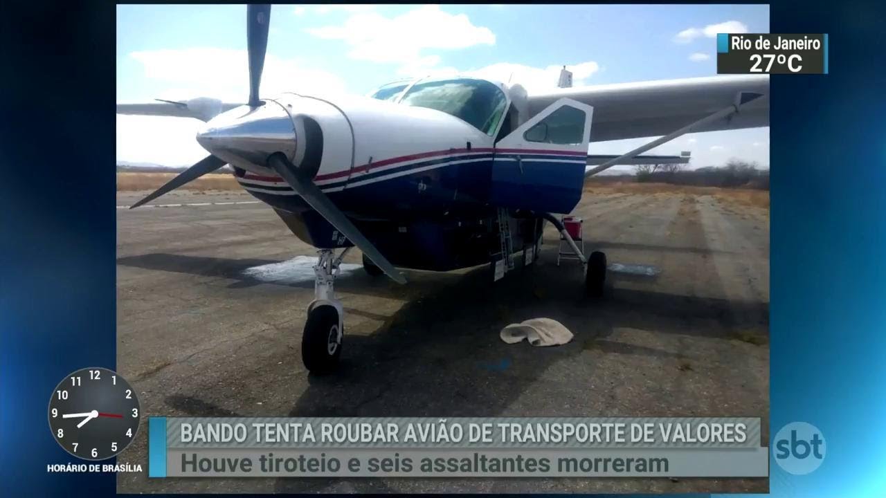 Em PE, seis assaltantes são presos enquanto tentavam roubar avião | SBT Brasil (26/09/18)