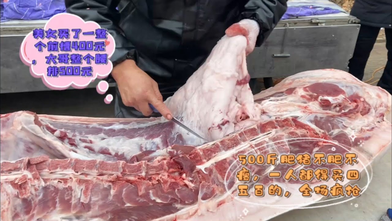 北方人买猪肉不服不行，500斤大肥猪两人买半头猪，就这么豪横#pork #猪肉 #玖叔vlog#华哥猪肉#玖叔猪肉#豬肉