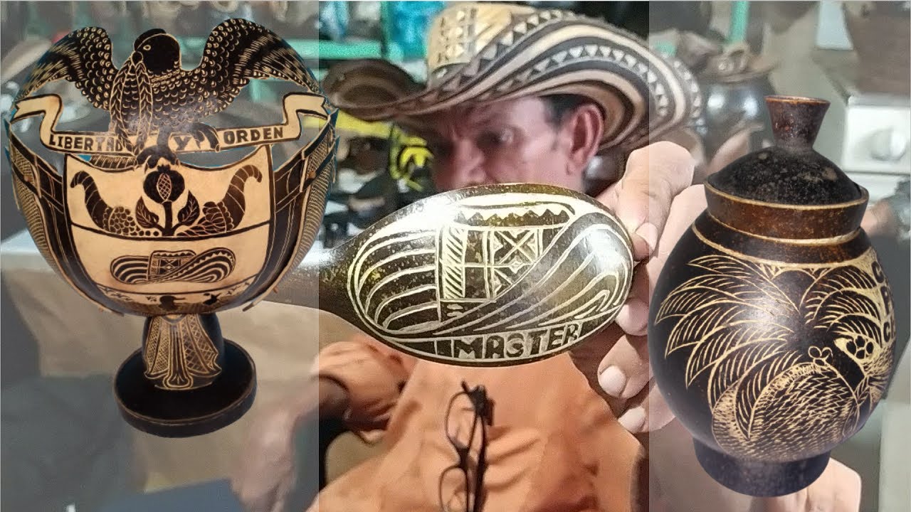 FIGURAS EN TOTUMO (proceso)❤️ este ARTISTA no hace guias a lapis, DIBUJA directo EN el TOTUMO