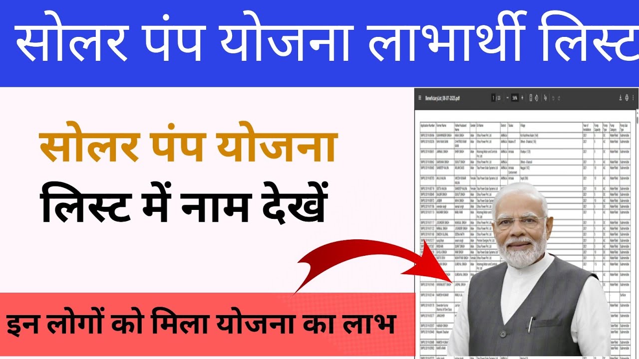 PM Kusum Solar Pump Yojana List | How to see your name in the list of Solar Pump Scheme ? cscjankari