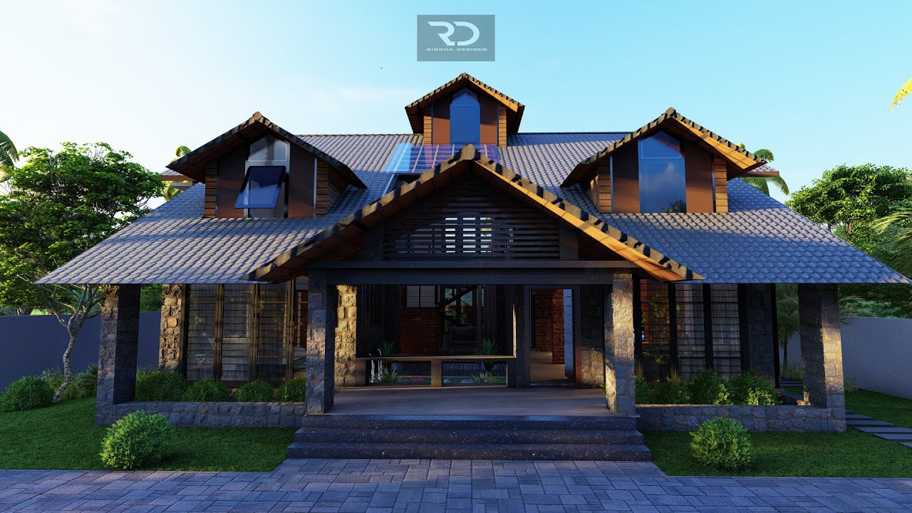 THE OPEN HOUSE | Kerala Home Tour | Lumion Animation | Riddha Designs | Courtyard | Swimming Pool