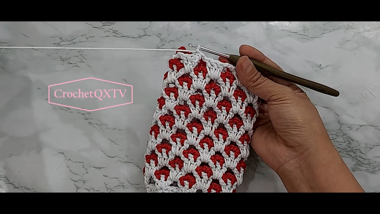 1138|.Cách móc túi đựng bình giữ nhiệt 500ml - [Hoa Lửa]- [HOW TO CROCHET THE BAG for YETI cups]