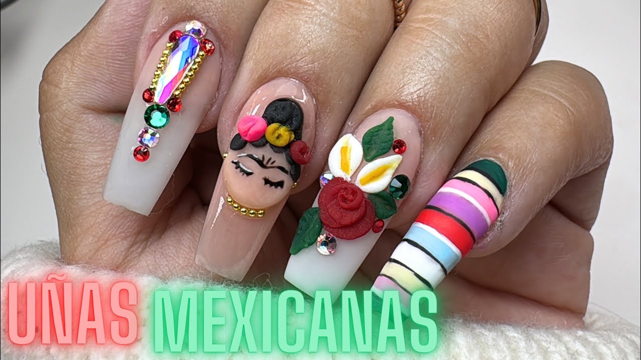 UÑAS de ACRÍLICO MEXICANAS / Uñas Decoradas México 🇲🇽 | Jaayart