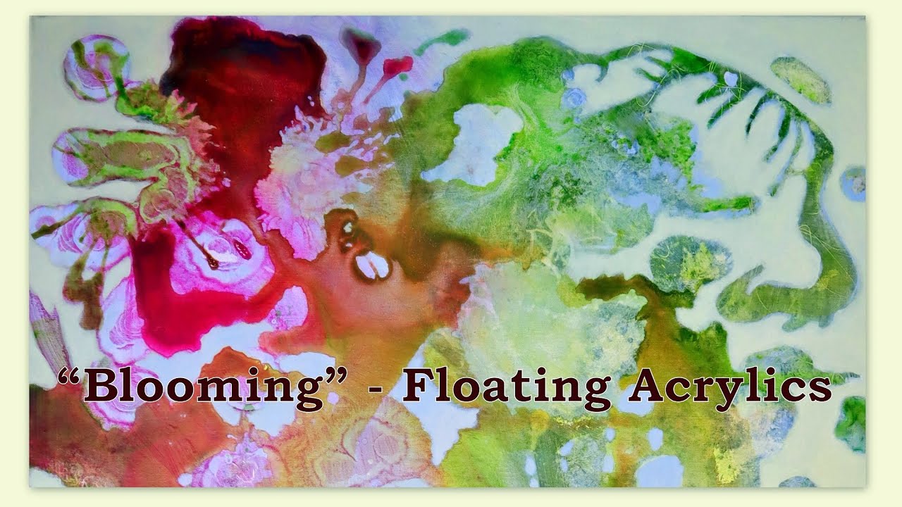 Blooming Acryl fließen lassen Technik Acrylics fluid Technique Spring Flowers, new subtitles!!!!!