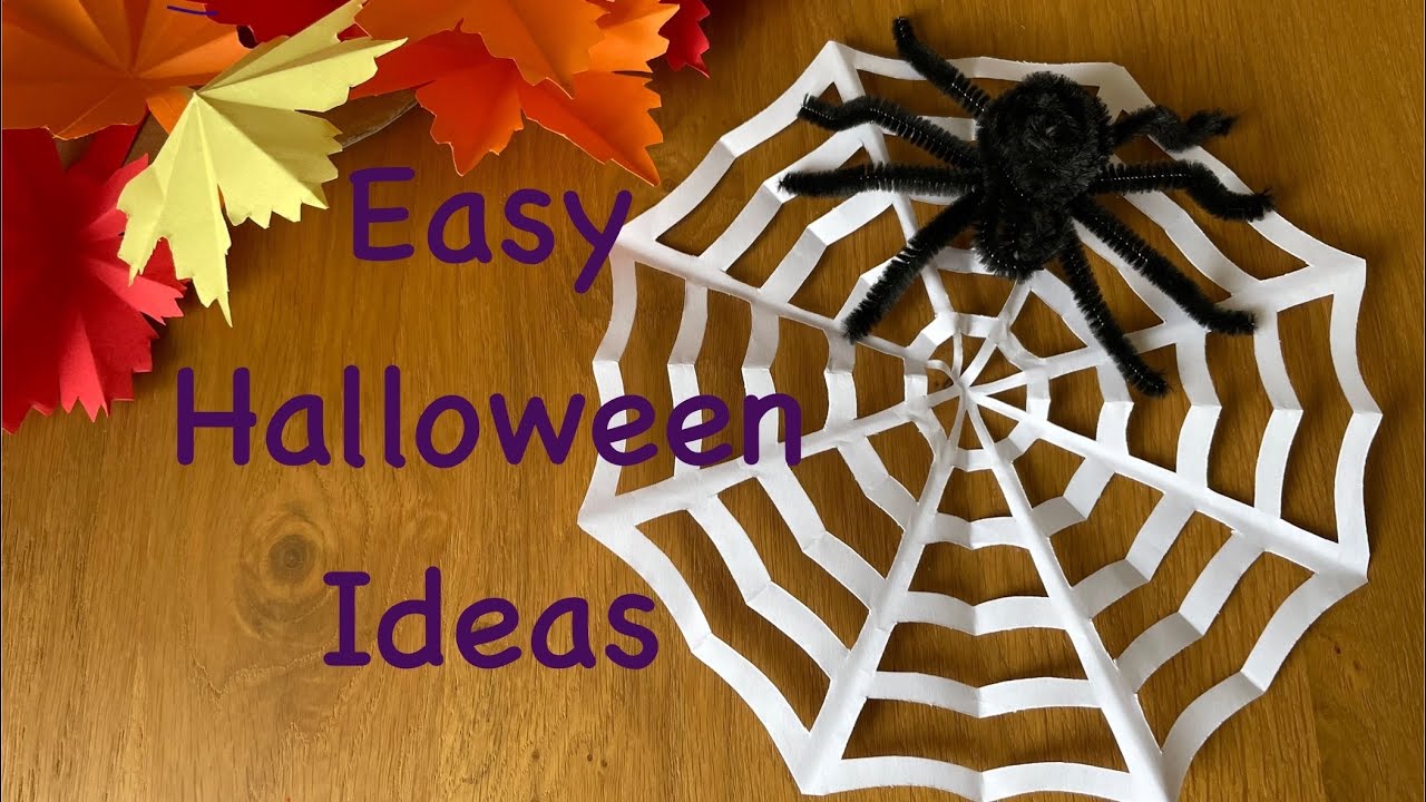 Halloween DIY Hairy Spider and Paper Spider web 🕸️🎃