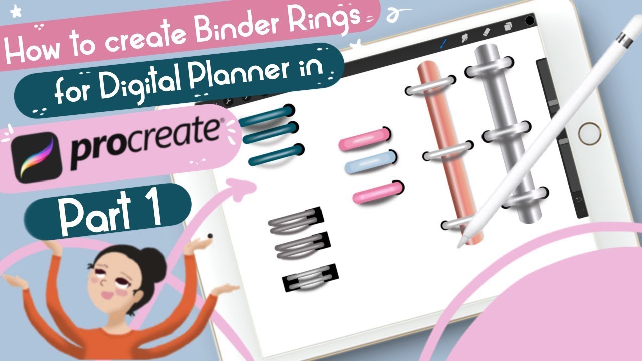 HOW TO CREATE DIGITAL BINDER RING FOR PLANNERS IN PROCREATE APP | Part 1