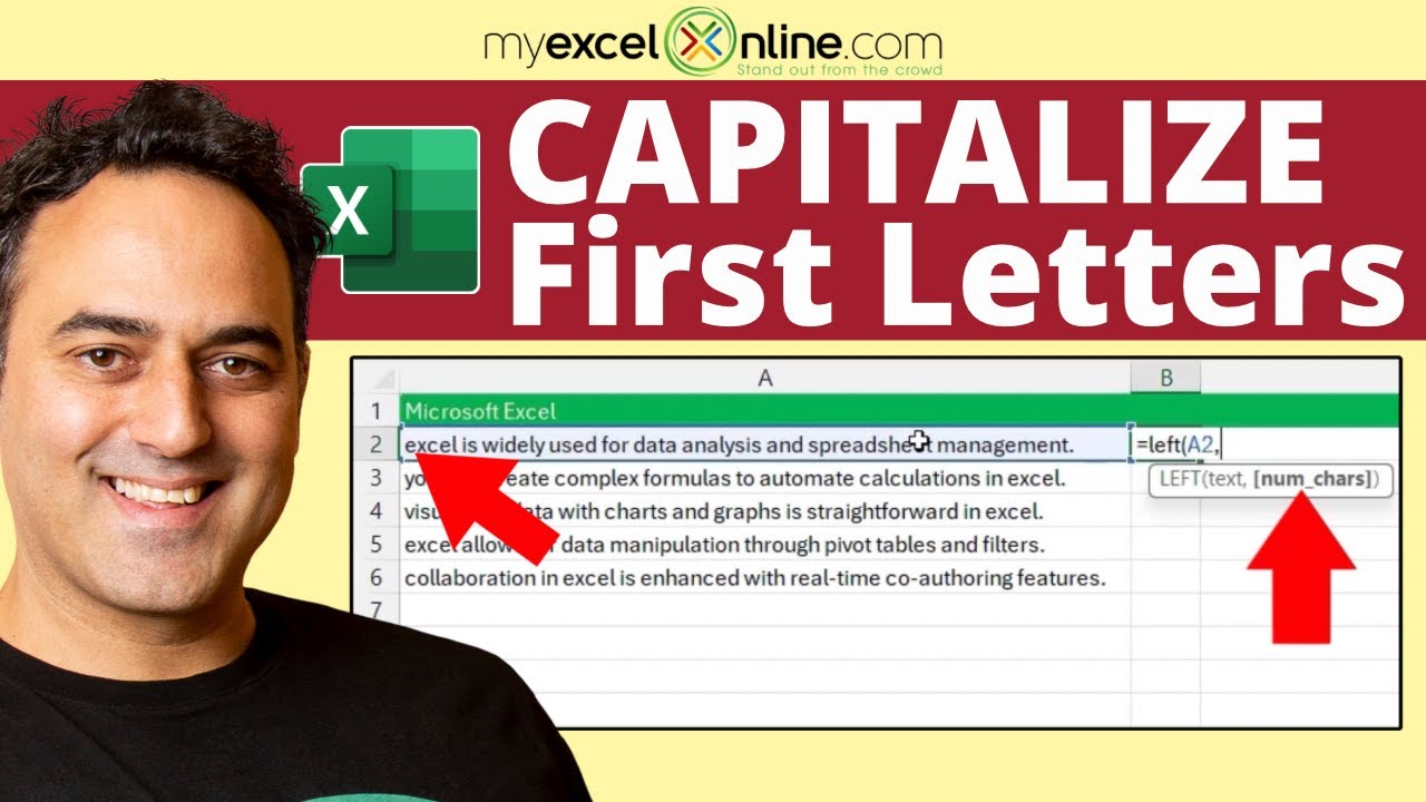 How to Capitalize First Letter in Excel Cells