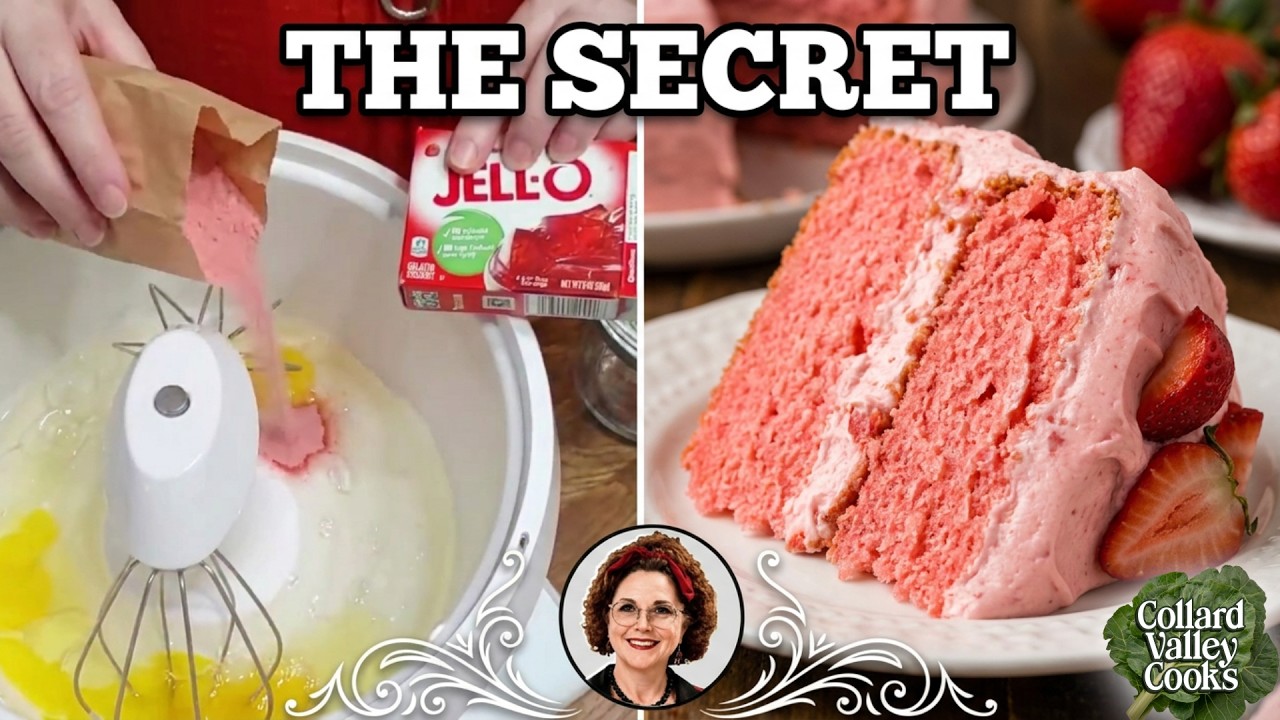 The Ultimate Strawberry Cake - 1970's Strawberry Cake - Jello is the Magic Ingredient