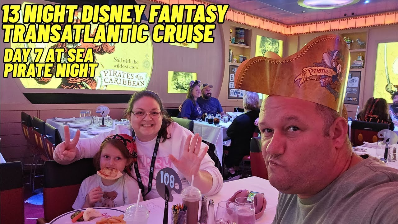 Трансатлантический круиз Disney Fantasy на 13 ночей, 7-й день, пиратская ночь в море, круизная ли...