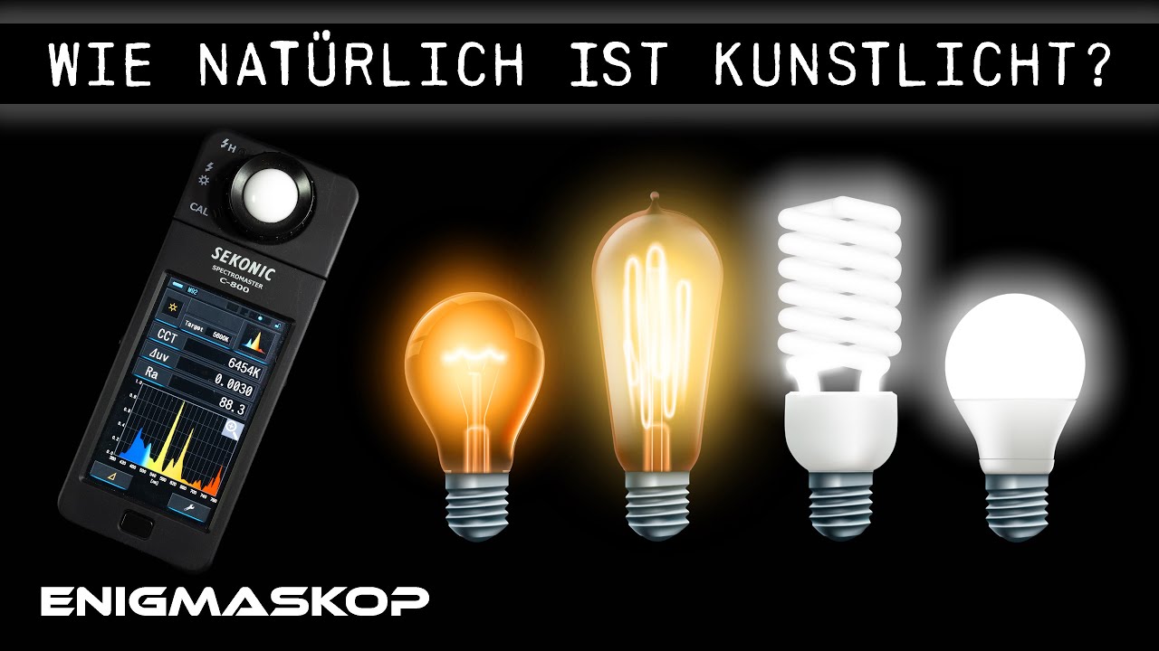 Warum weisses Licht von LEDs, Leuchtstofflampen und Glühbirnen von Tageslicht so verschieden ist