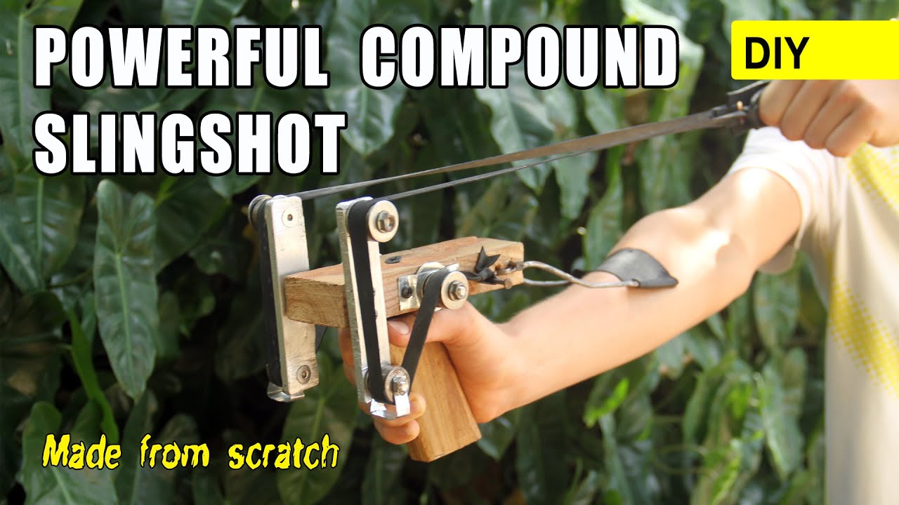 How to make a Powerful Compound Slingshot from scratch | DIY Slingshot
