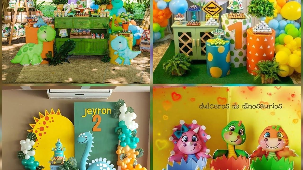 Dinosaurs Themes Birthday Decor Ideas/ How To Decor Birthday Party At Home In Low Budget