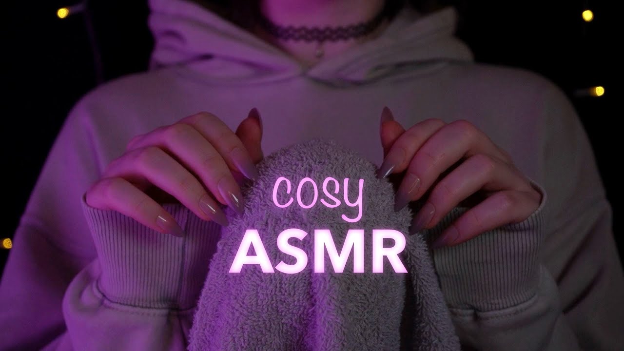 ASMR | cosy Towel Scratching, layered Sounds & Ambience - Close Up, Mouth Sounds