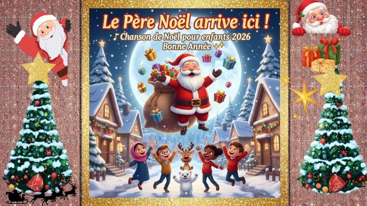 🎅🎁Le Père Noël arrive ici ! 🎅 Chanson de Noël pour enfants 2026 🎁 Bonne Année & Joyeuses Fêtes ❄️🎶🎅🎁