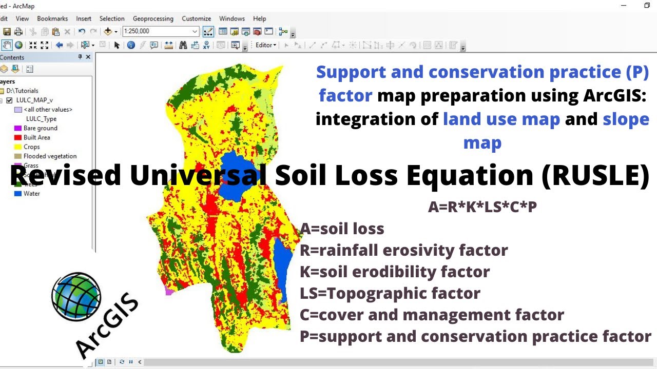 P factor map preparation using ArcGIS: integration of land use map and slope map