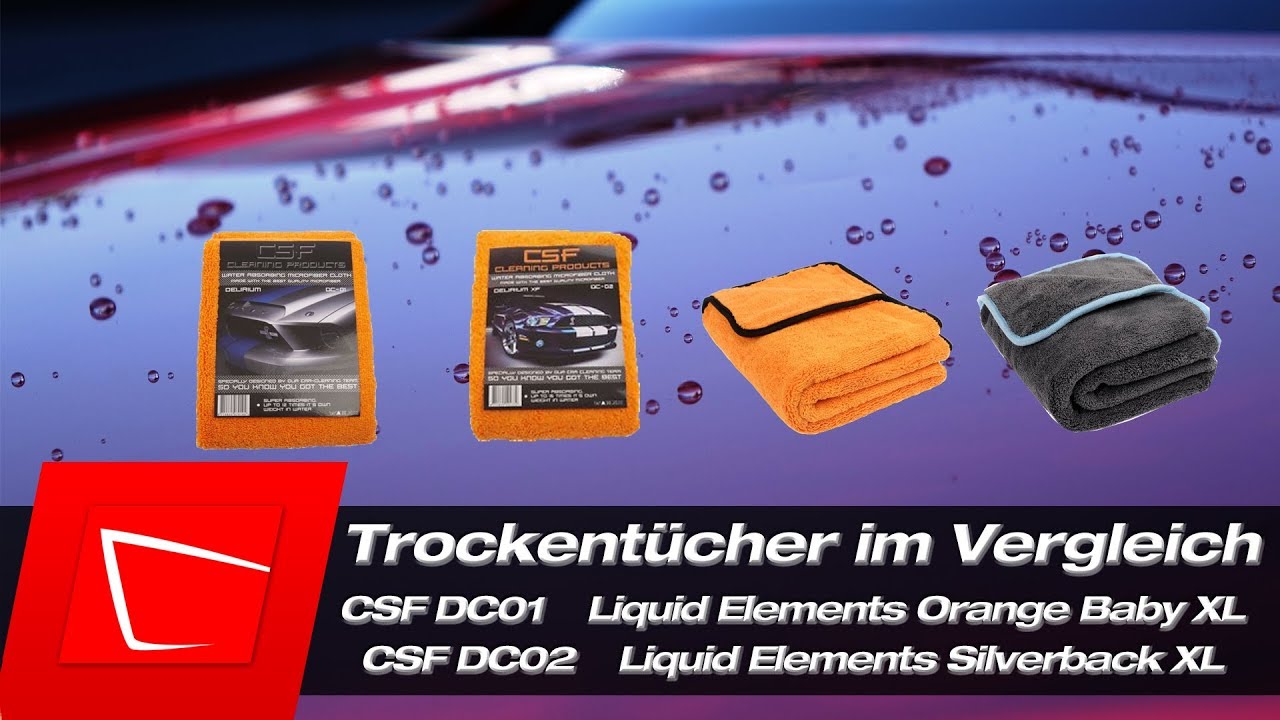 Trockentuch Vergleich - Liquid Elements Orange Baby XL Silverback XL CSF DC01 CSF DC02