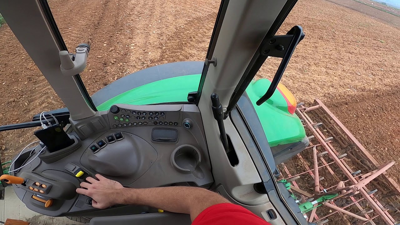 John Deere 6130M + 3,3m cultivator, preparing the soil to seed wheat and barley 2020