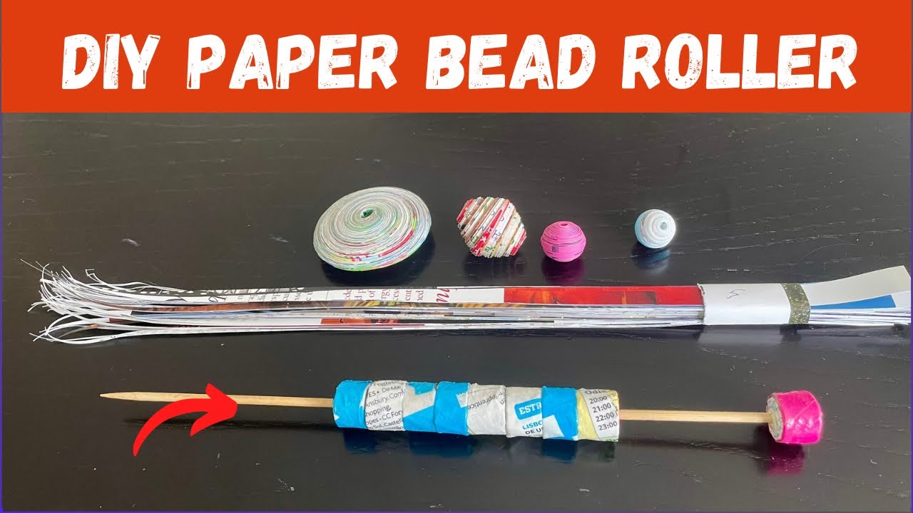 DIY Paper Bead Roller using a skewer