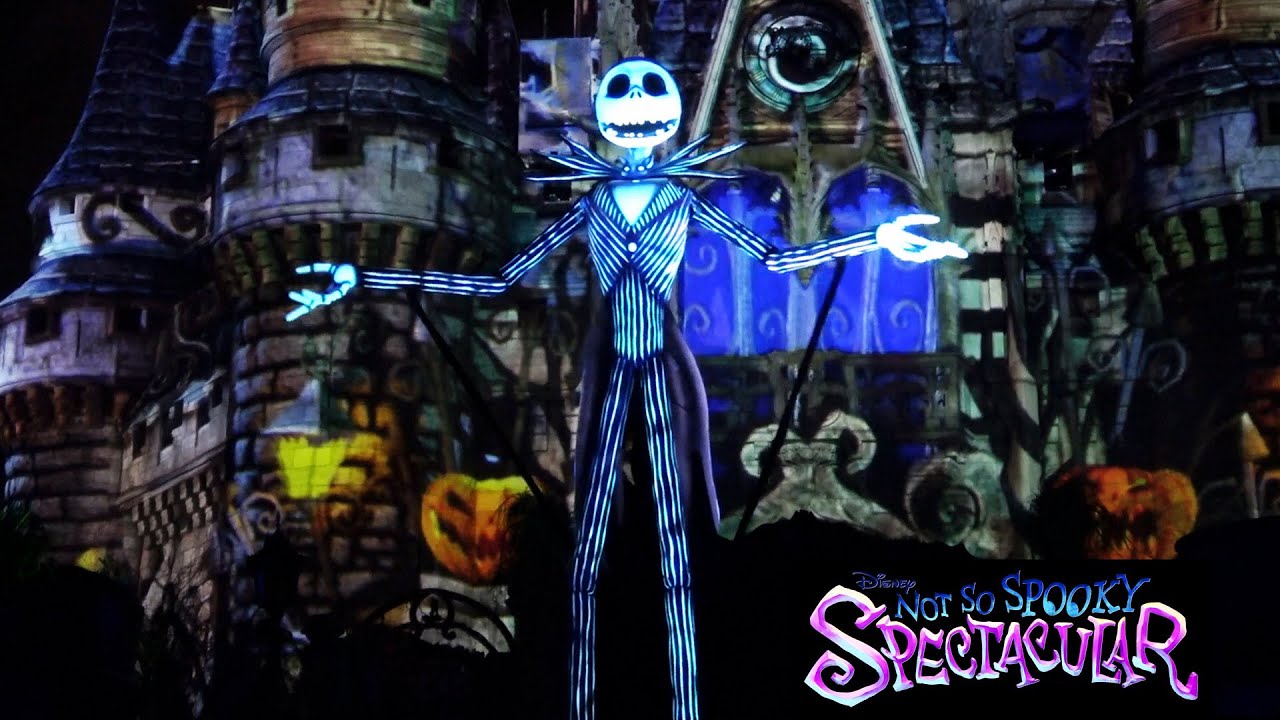 Disney's Not So Spooky Spectacular Halloween Fireworks Show - Front Row View of Jack Skellington