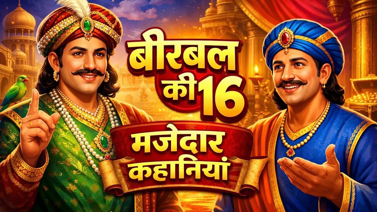 बीरबल की 16 मजेदार कहनिया 😃 Akbar Birbal Hindi Stories 🤩 Cartoon Videos 😍 