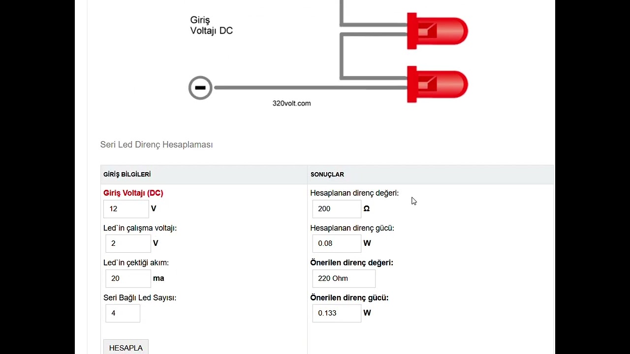 DİRENÇLER-21(Led-direnç calculator)