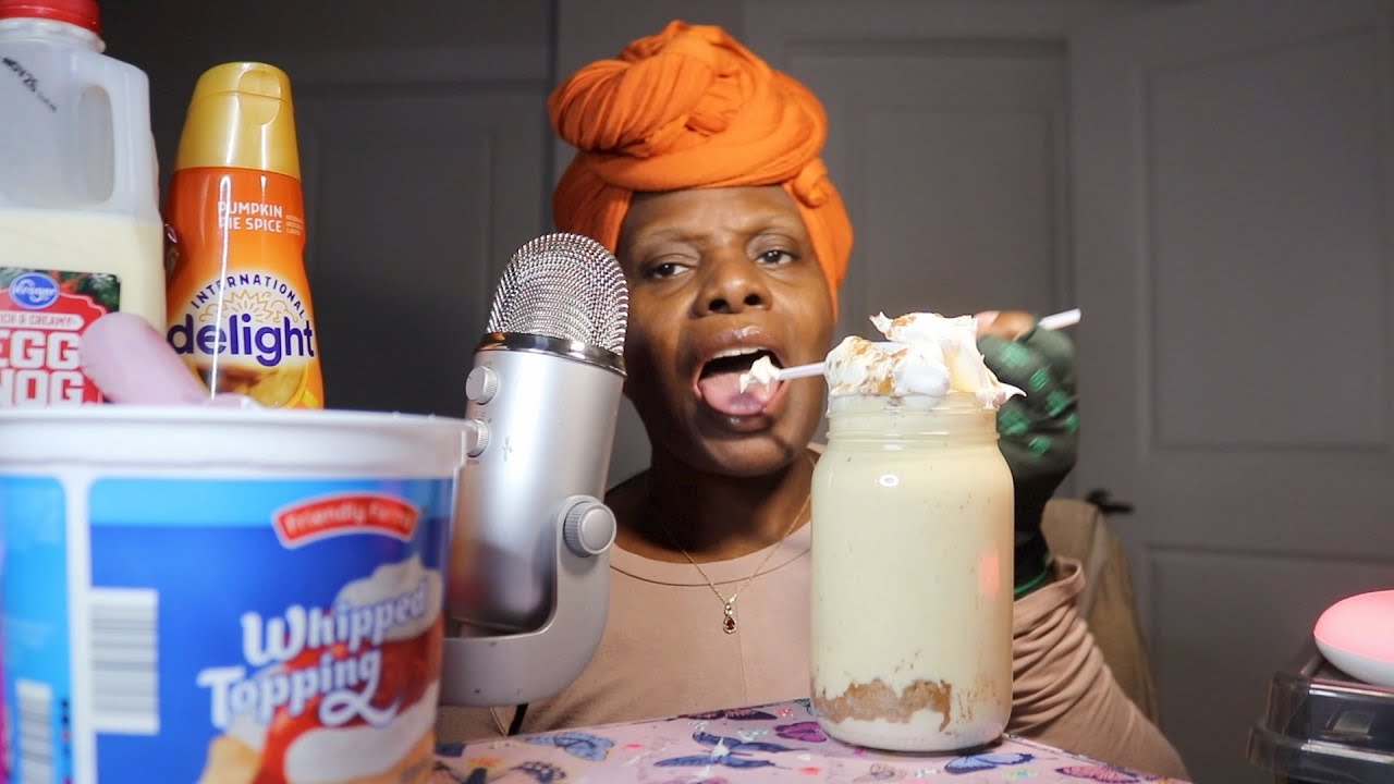 Egg Nog Seasonal Treat ASMR Sipping Sounds