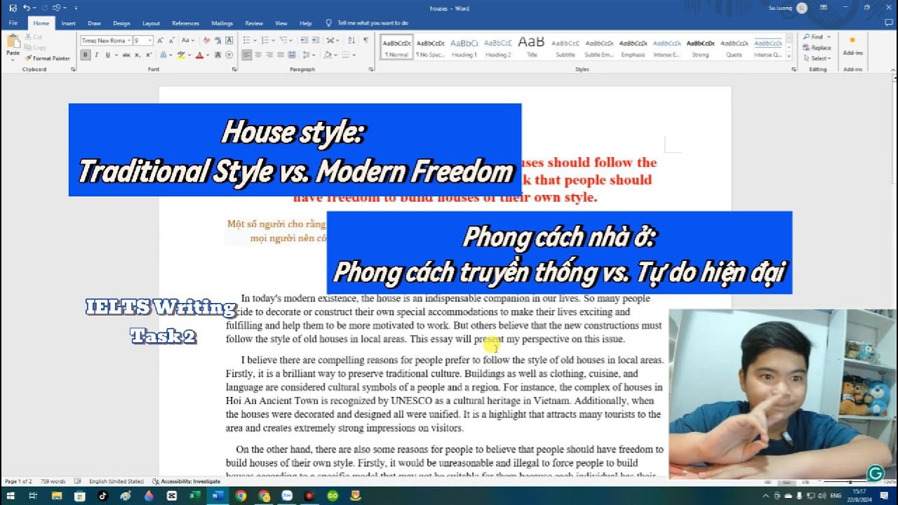 #14  House Style: Traditional Style vs. Modern Freedom | IELTS Writing 2