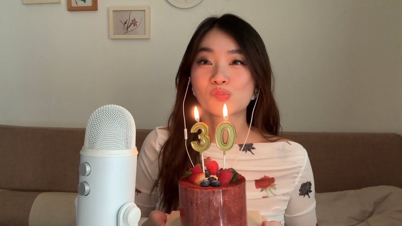 ASMR Eating Birthday Cake With Me