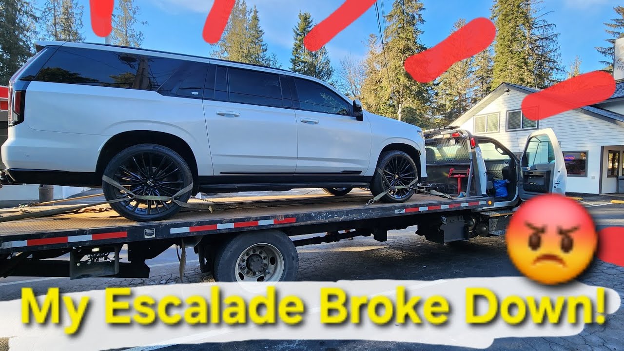 Мой Escalade сломался! Неисправен двигатель 6,2 л V8. Нужен был буксировщик.