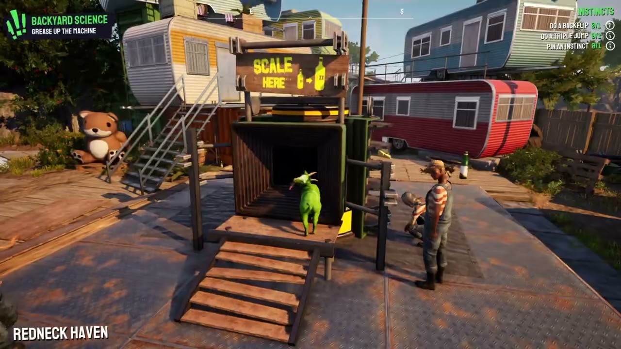 playing Goat Simulator 3 episode 1
