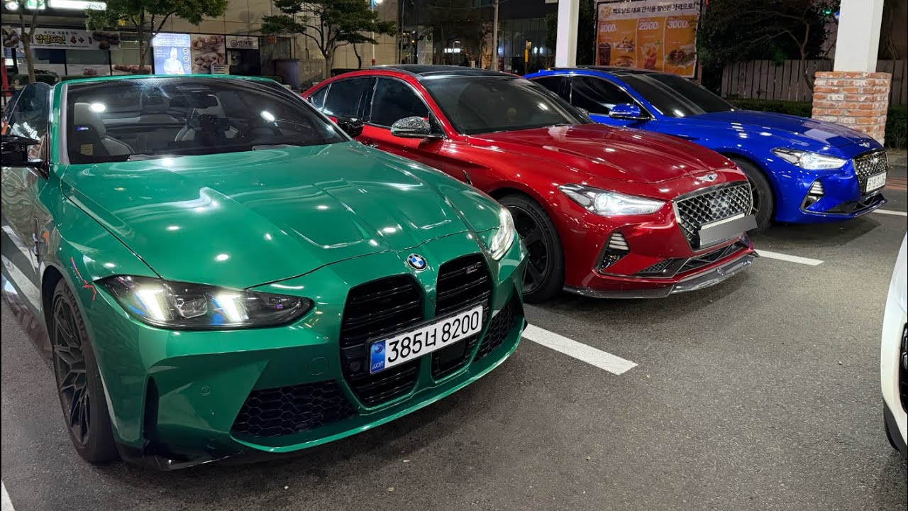 울산에서 온 구독자님과 부산 드라이브 다녀오기 / m4 컨버터블, g70, cle450, 마칸ev, 740i /  이기대 와인딩, 송정 해수욕장 카페