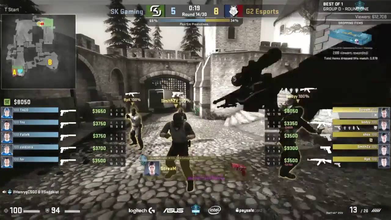 G2 ScreaM Clutch vs SK Gaming ESL One Cologne 2016 |  HD