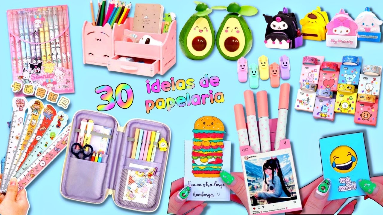 30 IDEIAS DE PAPELARIA BONITA DIY - TRUQUES E ARTISANATOS DE VOLTA ÀS AULAS