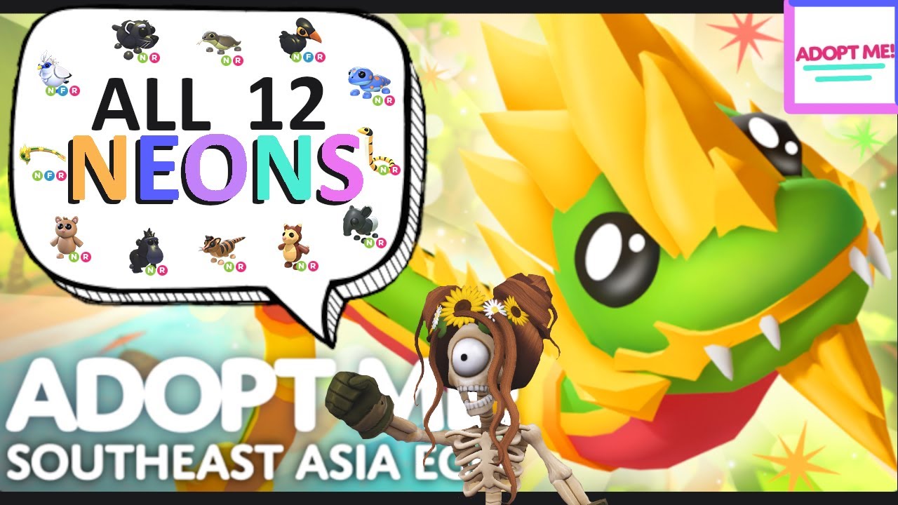 ✨ All NEON Pets from the Southeast Asia Egg with TRICKS! - Adopt Me (Roblox) ♡