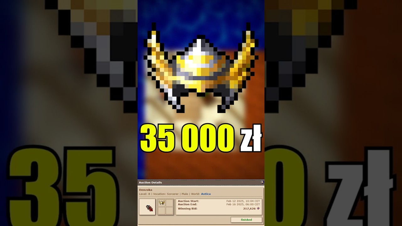 Przedmiot w Tibii sprzedany za 35 000zł #tibia #gaming #mmorpg