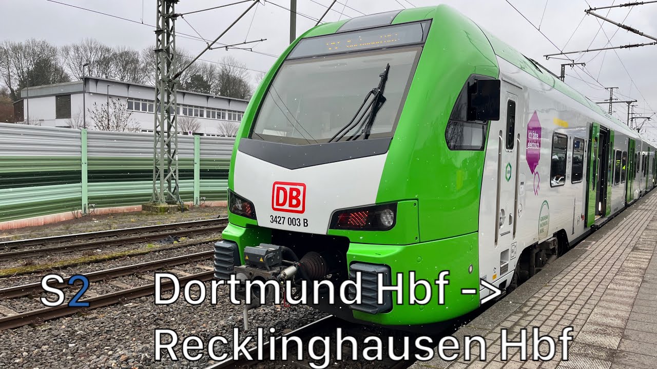 Die Mitfahrt mit der S2 von Dortmund Hbf bis Recklinghausen Hbf