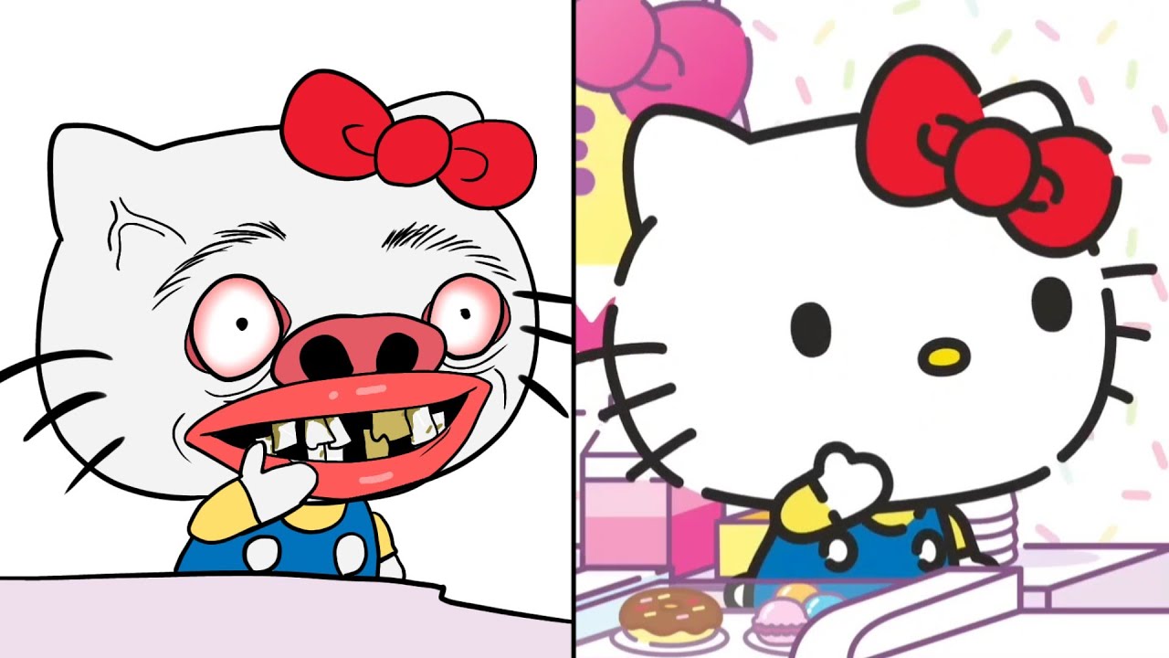 Hello Kitty and Friends - Kuromi's Bad Day Drawing Meme | Kuromi, My Melody, Hello Kitty Super Cute