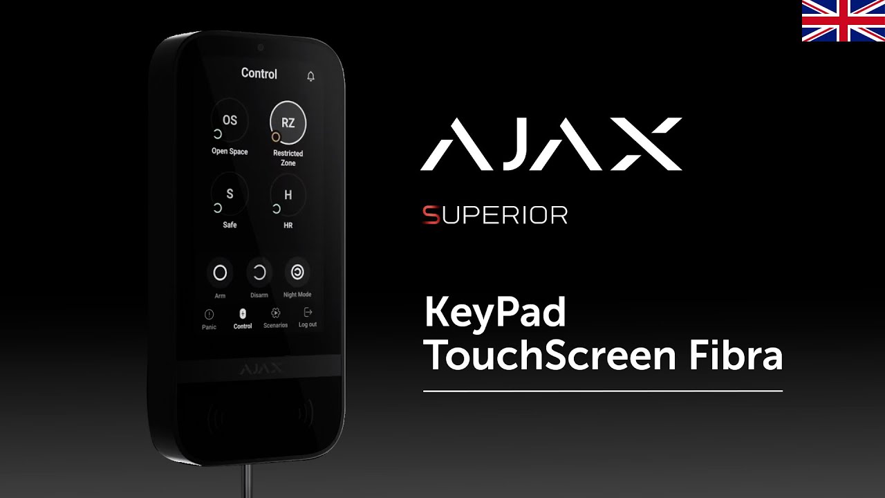 ⚫ AJAX | KeyPad TouchScreen Fibra, Ajax&rsquo;s wired touchscreen keypad