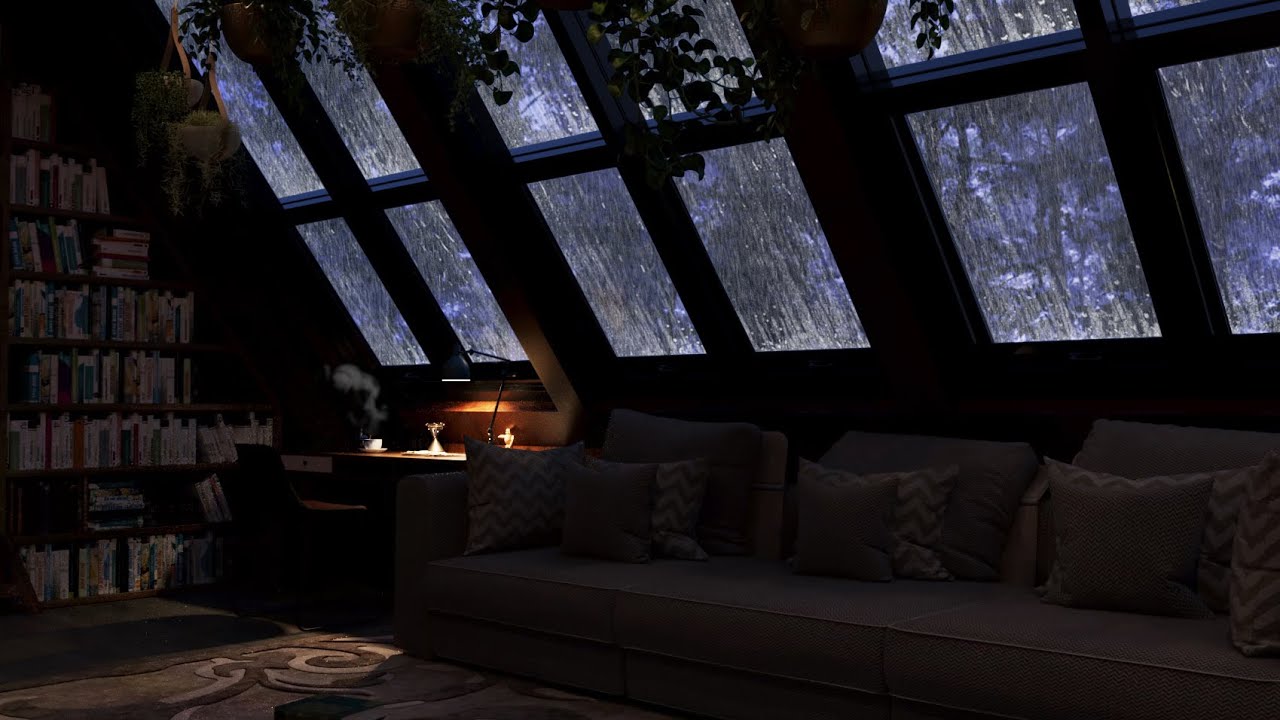Window Rain Sounds for deep sleeping 6hours