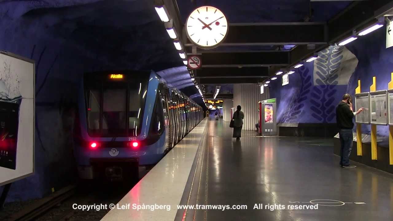 SL Tunnelbana tåg / Metro trains at T-Centralen station, part III, Stockholm, Sweden
