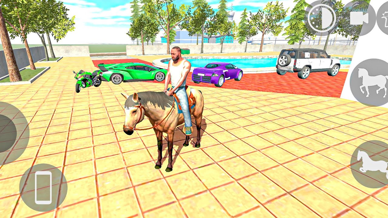 Franklin horse riding🤯 indian bike driving 3d simulator, going to Motu patlu house 