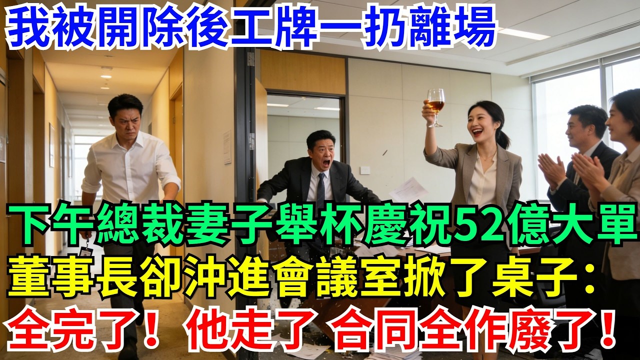 我被開除後離場，下午總裁妻子慶祝52億大單，董事長卻沖進會議室：全完了！他走了合同全作廢！#職場 #故事#家庭#退休生活#情感 #爽文#情感故事#小說#逆襲#深夜故事#老人頻道 #完結 #一口氣看完