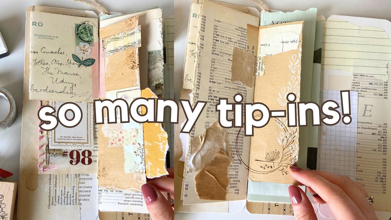Textured backgrounds & tip-ins in my junk journal ✨