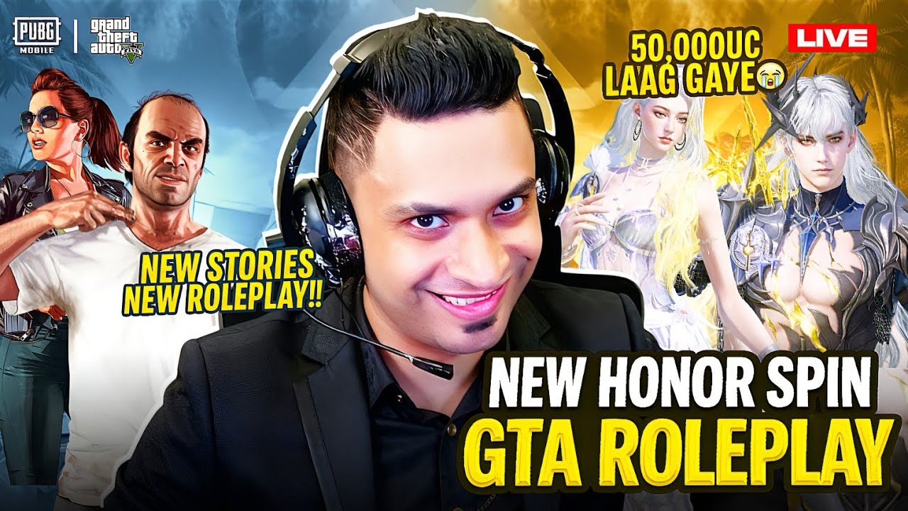 🔴 LIVE - GTA 5 ROLEPLAY |🔥50,000 UC NEW ULTIMATE HONOR SET OPENING 😱 | PUBG MOBILE