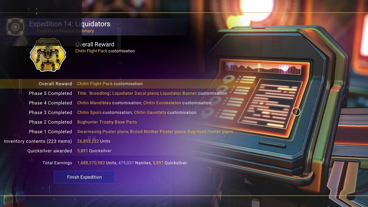 Expedition 14 Liquidator End-Rewards (Unit/Nanite Conversion + Copy Starship/Multitool)
